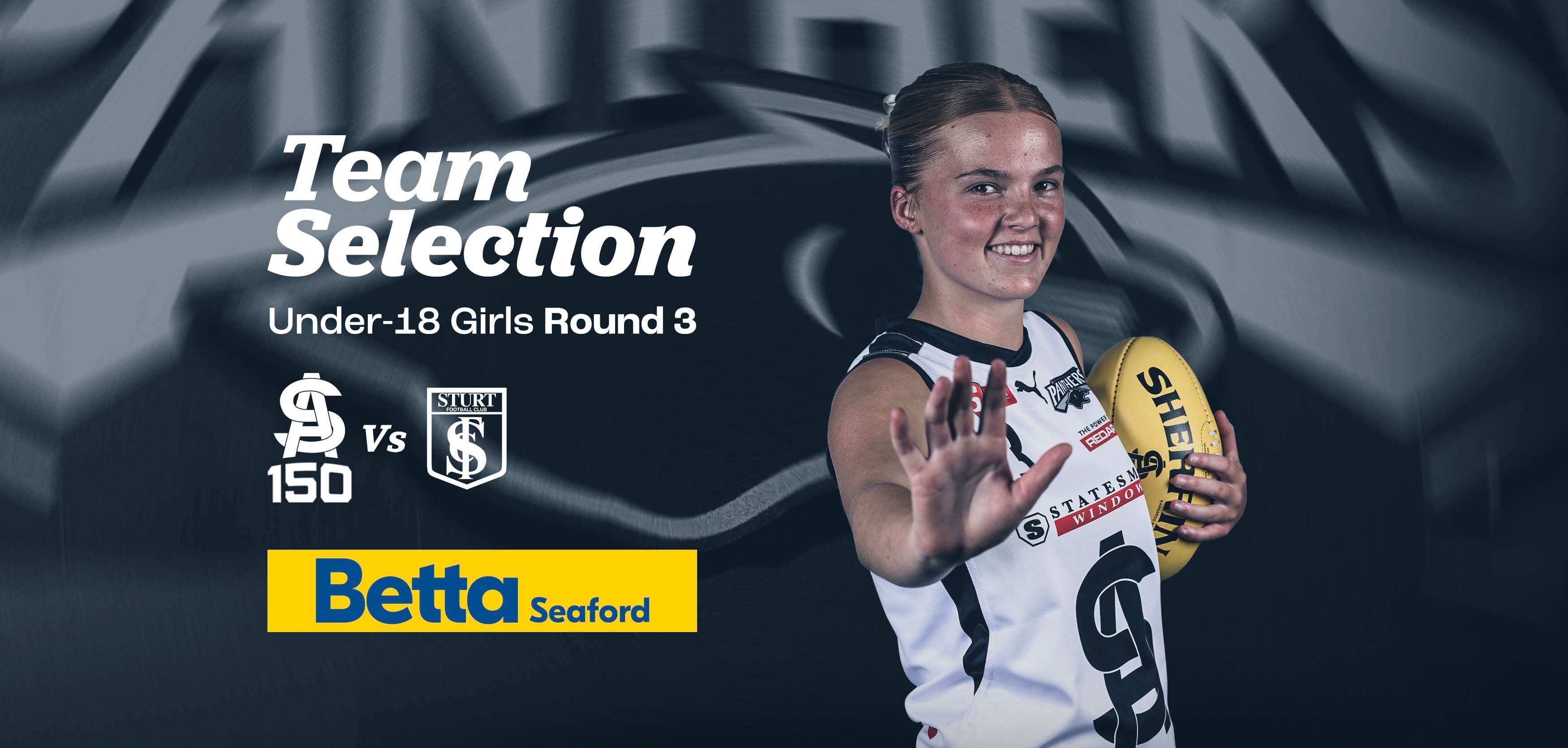 BETTA Team Selection: Under-18 Girls Round 3 v Sturt BETTA Team Selection: Under-18 Girls Round 3 v Sturt
